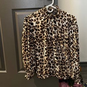 Never worn Long Sleeve Cheetah Blouse